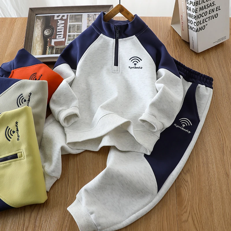 男童春装套装儿童卫衣裤子两件套春秋款男孩中大童衣服炸街酷帅潮