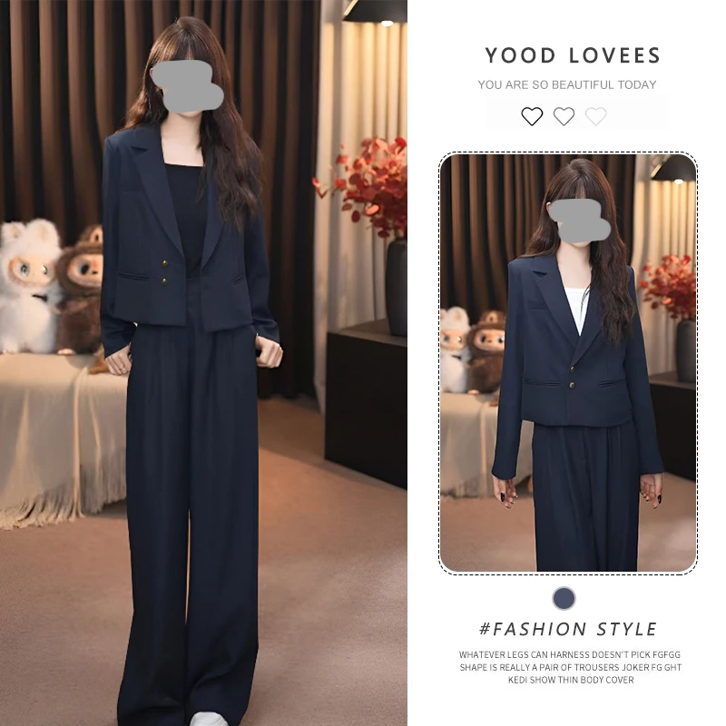 精致感时髦通勤两件套女2025春秋新款韩版休闲西服外套阔腿西裤潮