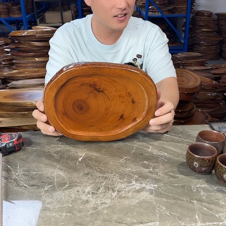 香樟木整块实木茶盘26.5*19.5*4