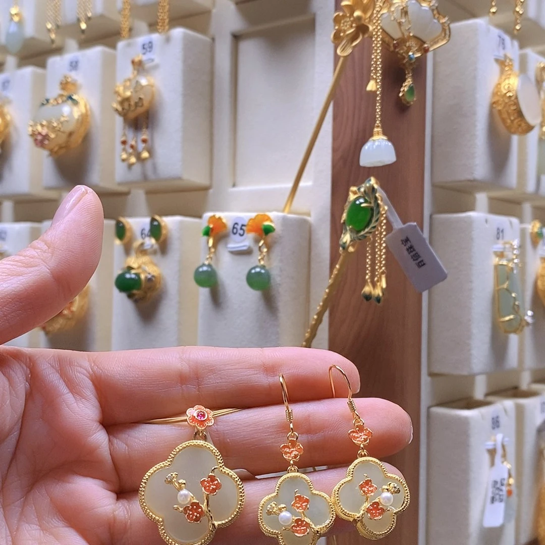 和田玉颈饰银S925镶嵌