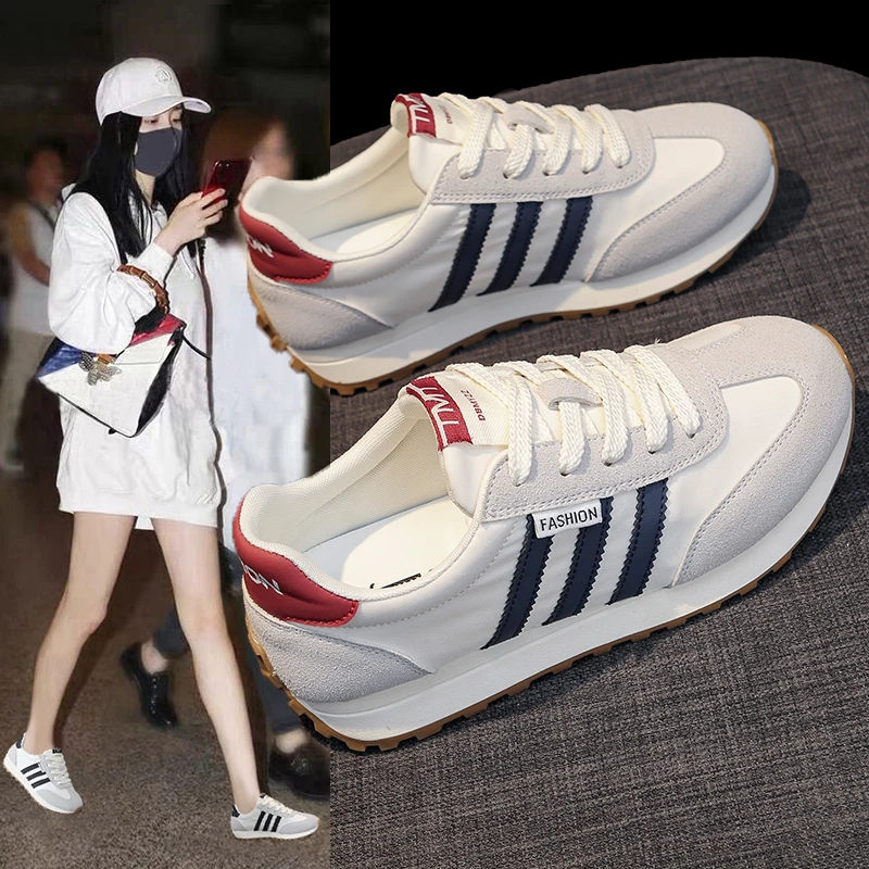 SHOEBOX鞋柜爆款阿甘女鞋2025夏新款厚底增高轻便防滑运动小白鞋