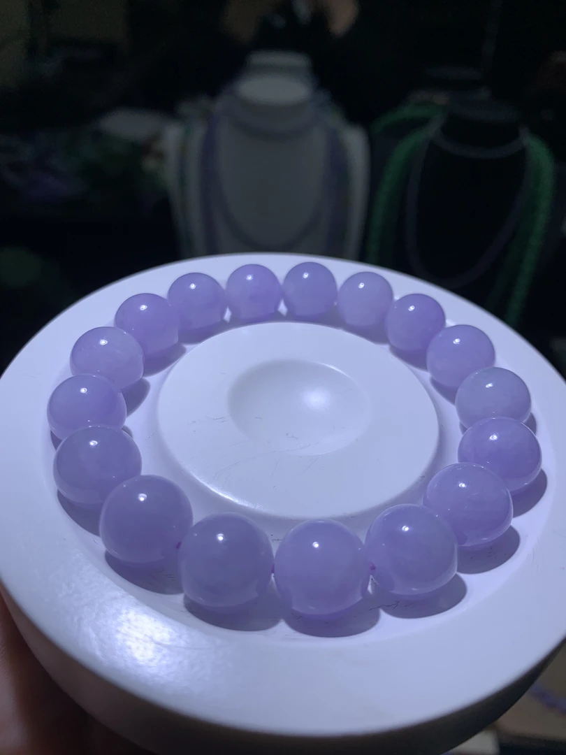 天然缅甸A货翡翠红春紫手串