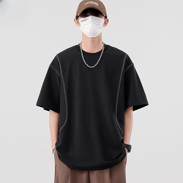 仓石一树潮牌美式设计感重磅短袖T恤男士夏季宽松休闲痞帅半袖