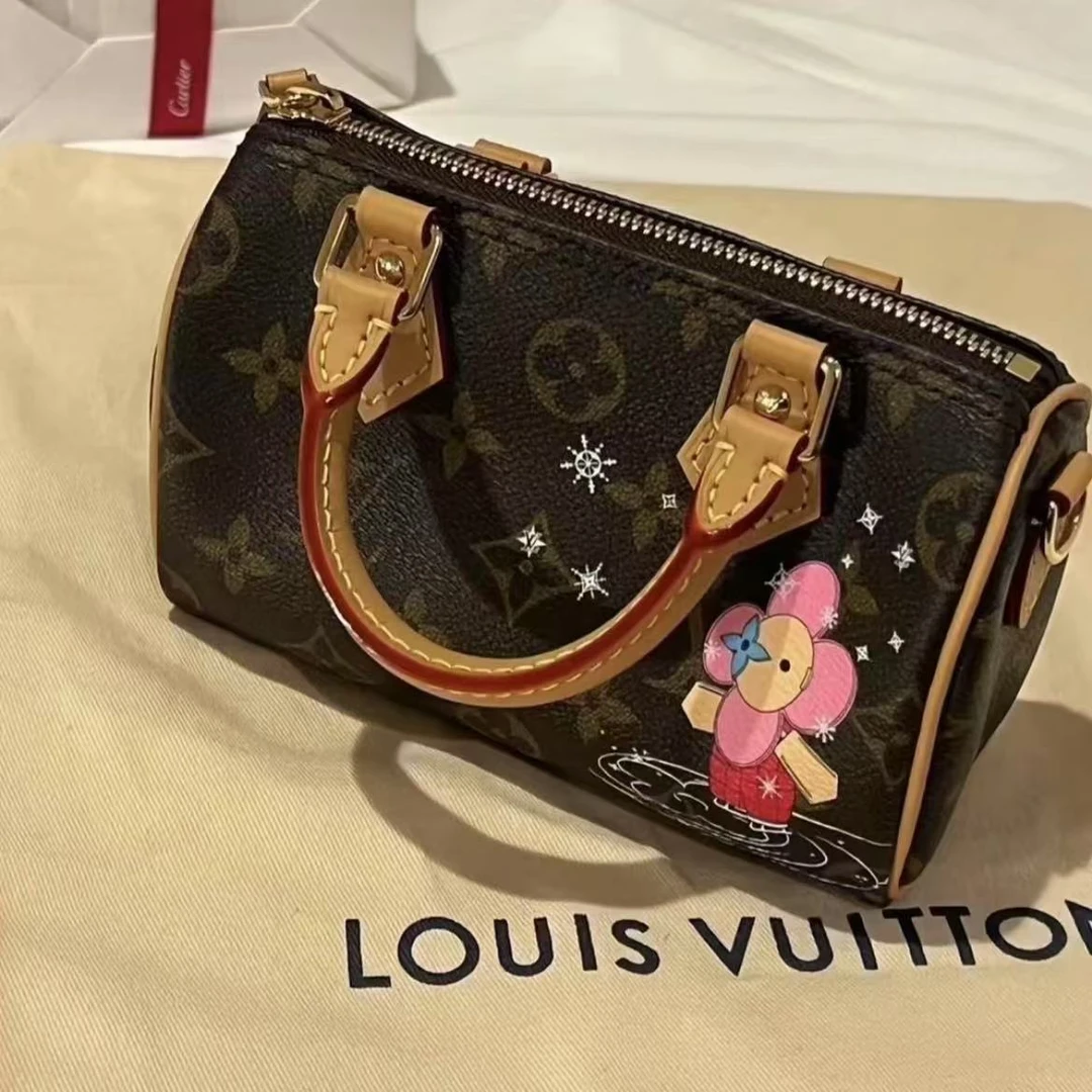 99新 LouisVuitton/路易威登 7姐专场/老花 speedy nano  圣诞款