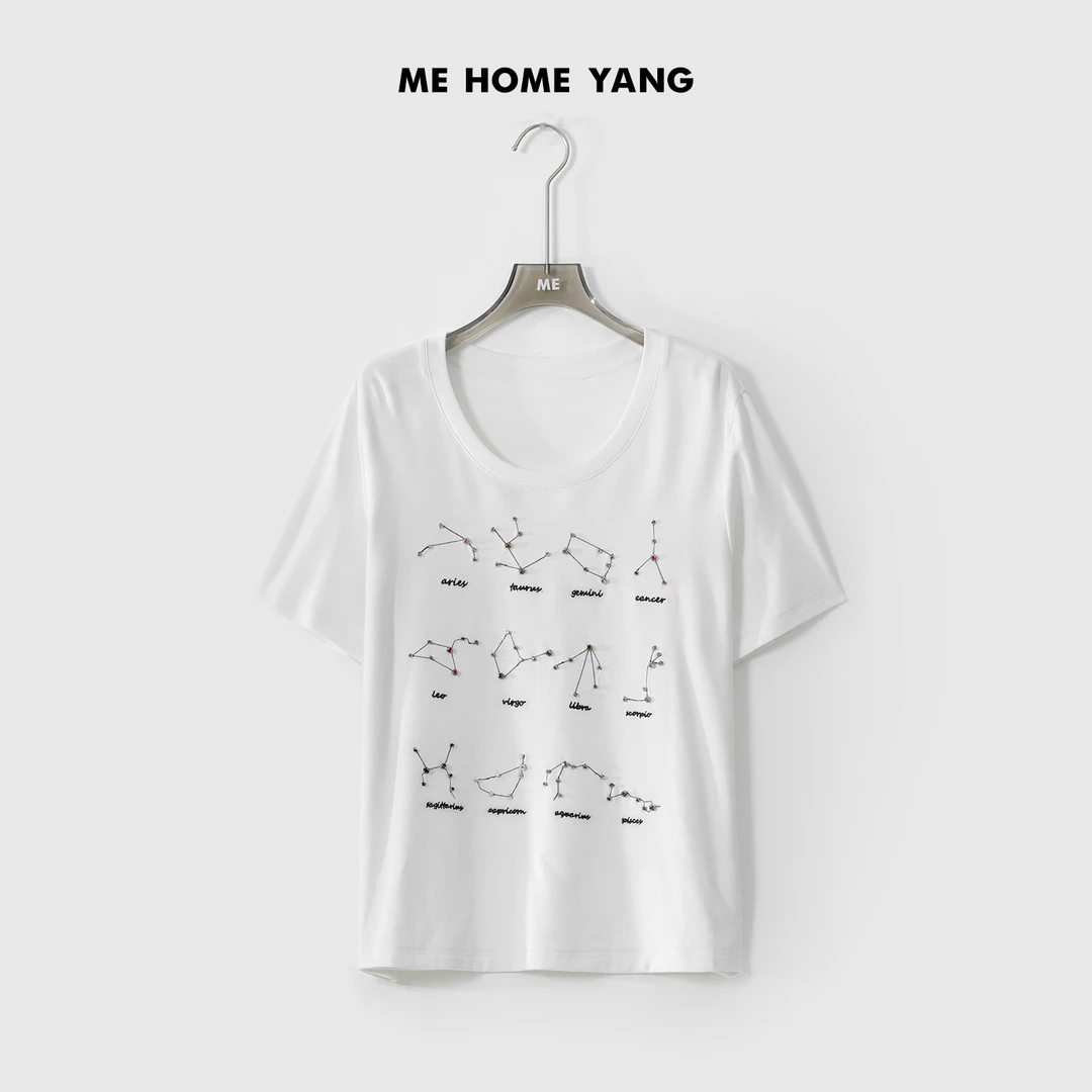 ME【十二星座】夏季新款百搭时尚女士显瘦气质T恤MEQS3366