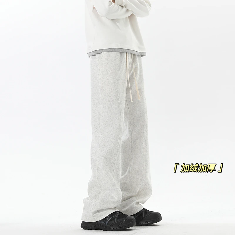 斜切美式微喇卫裤男女同款美式复古cleanfit裤子弯刀直筒休闲裤