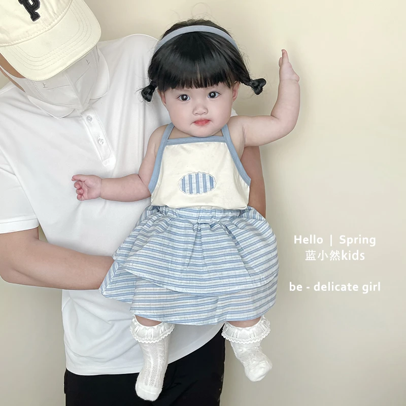 K25X153女宝宝夏季薄款凉快外穿吊带衫儿童韩系清新百搭无袖上衣