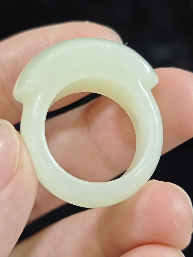 旧藏天然和田玉玉戒指把件配饰12克内径18mm