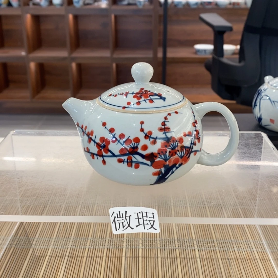 釉下彩老陶泥手工绘制