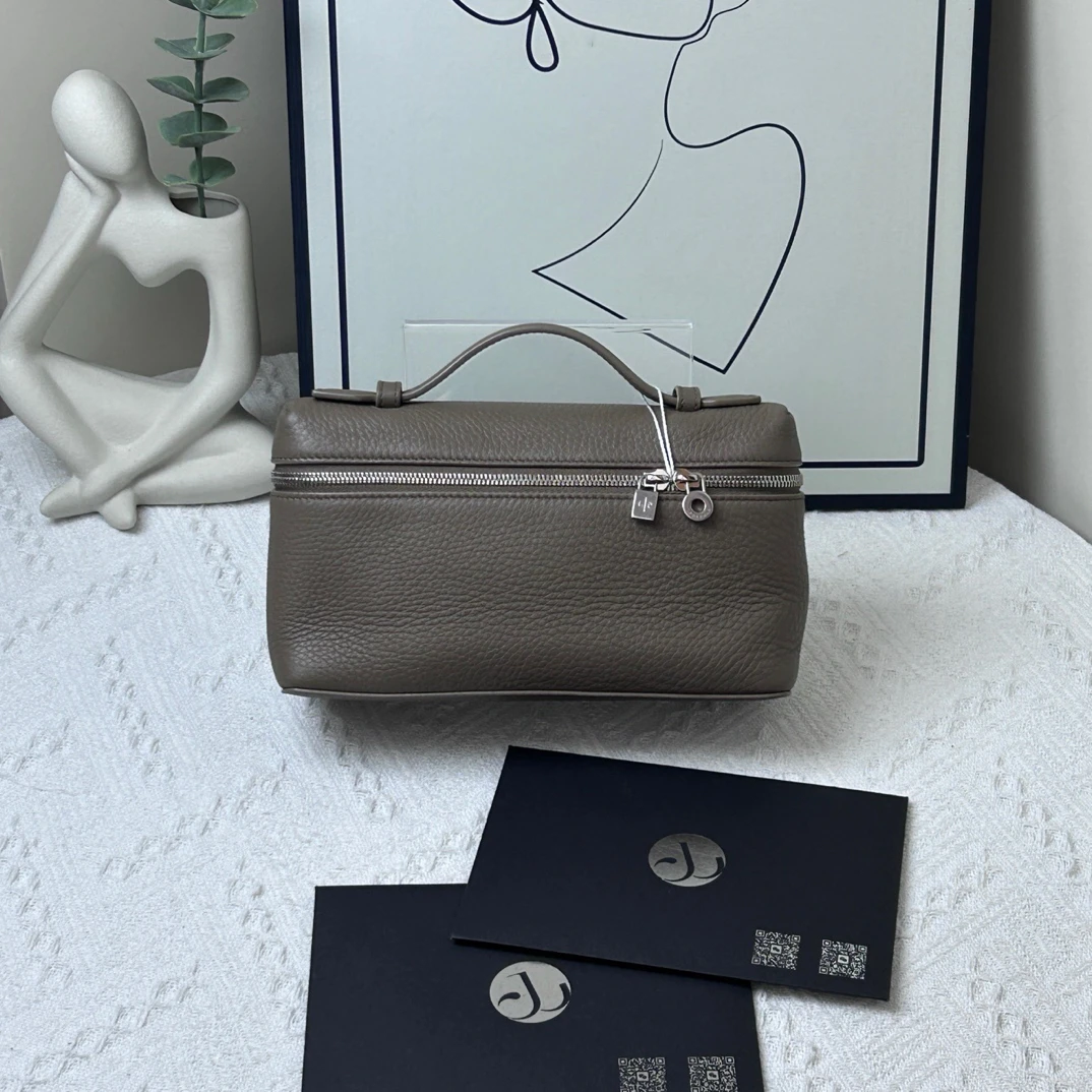 95新 Loro Piana/诺悠翩雅 LP饭盒包大象灰/JW7584