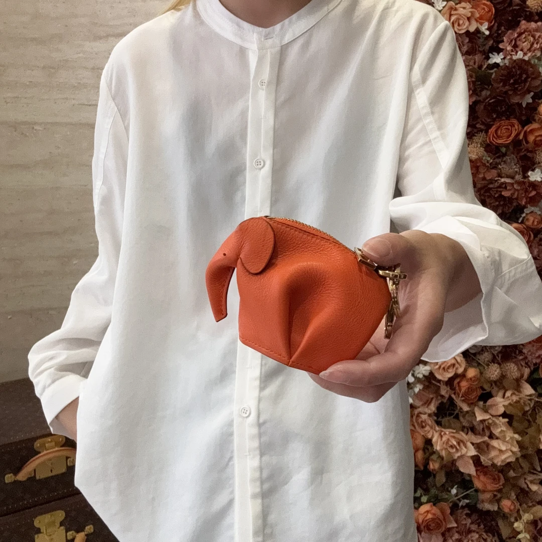 95新 LOEWE/罗意威 【冰】橙色小象零钱包