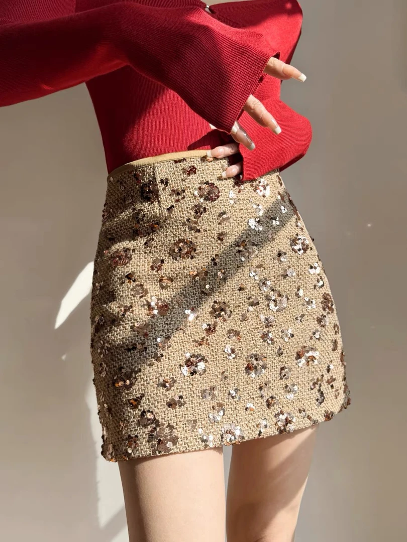8630重工亮片短裙