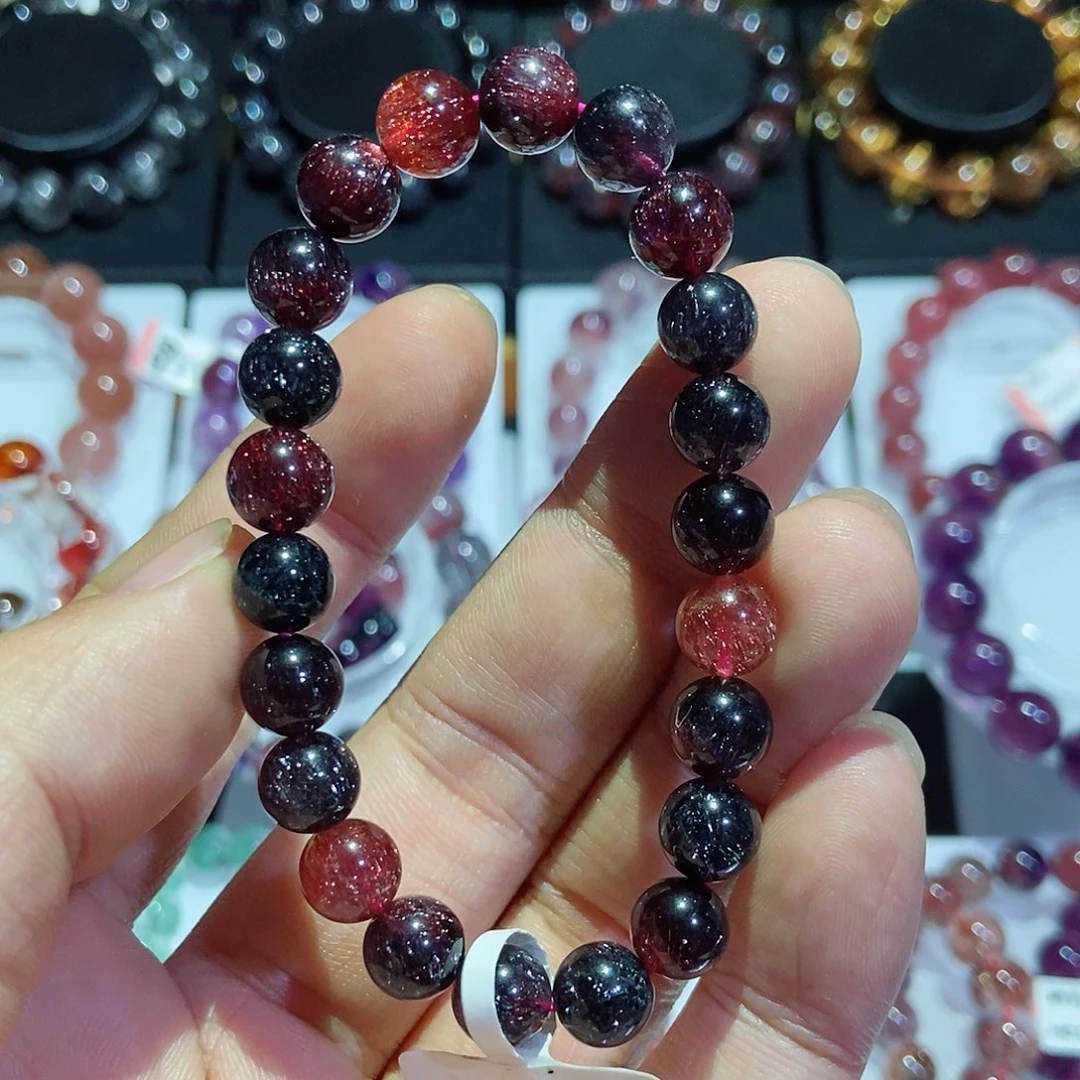 未镶嵌手链水晶黑加仑8.8