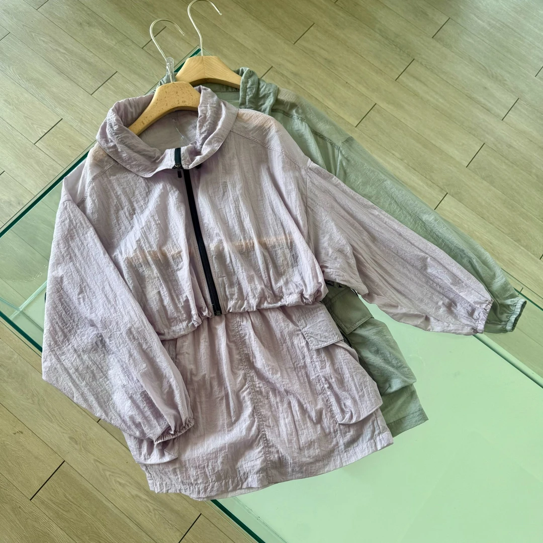 2025新款宽松户外休闲运动风轻薄防晒衣套装-24106