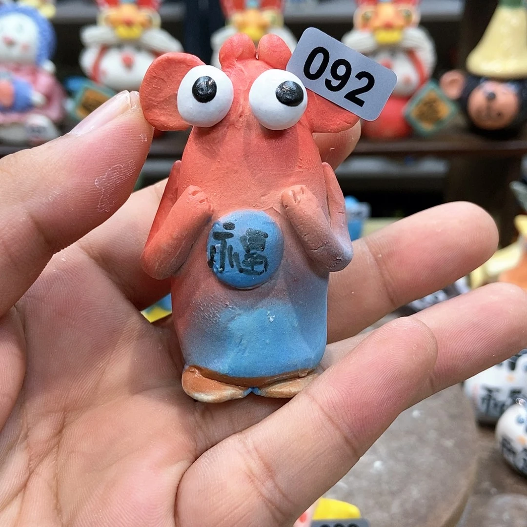 摆件直播间手工抽象陶瓷摆件092