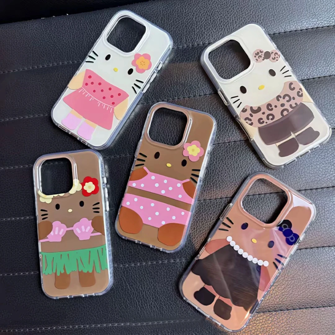 夏日凯蒂猫IMD适用苹果16Promax大孔手机壳vivo华为oppo小米15女