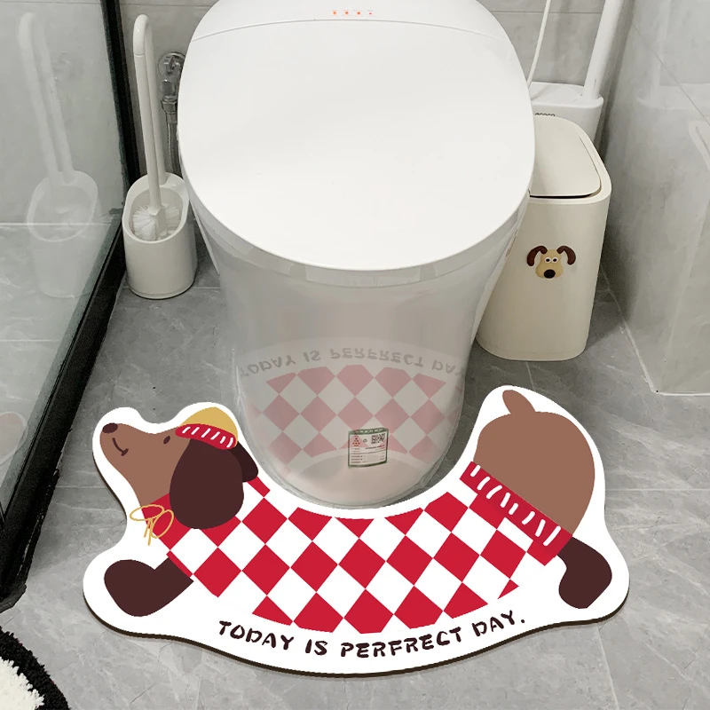 腊肠狗马桶u型地垫卫生间马桶边防溅尿吸水脚垫厕所防滑垫多材质