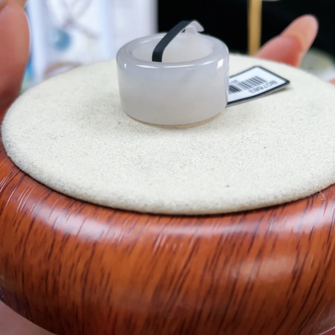 和田玉未镶嵌戒指P93冰透紫圆切16.1不退换