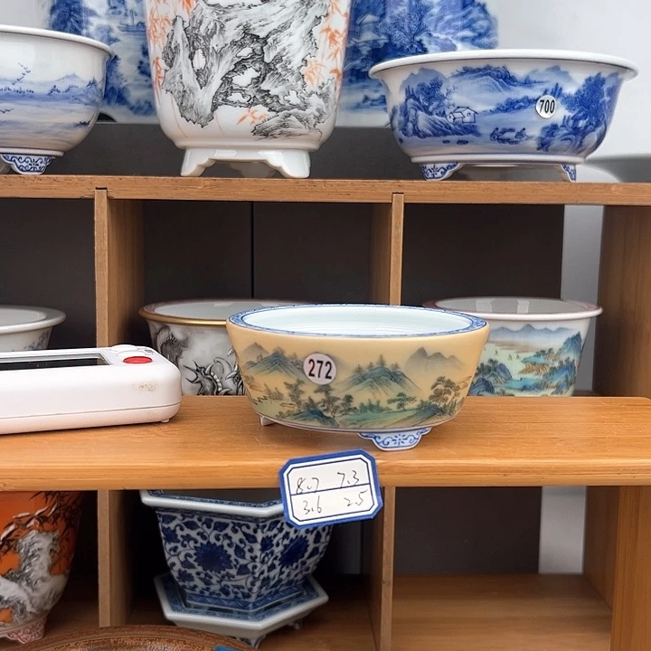 红陶正**六手工盆景花盆