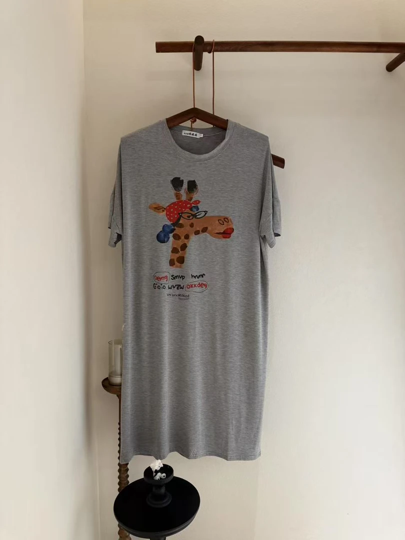 5019 卡通米奇长颈鹿家居服睡裙