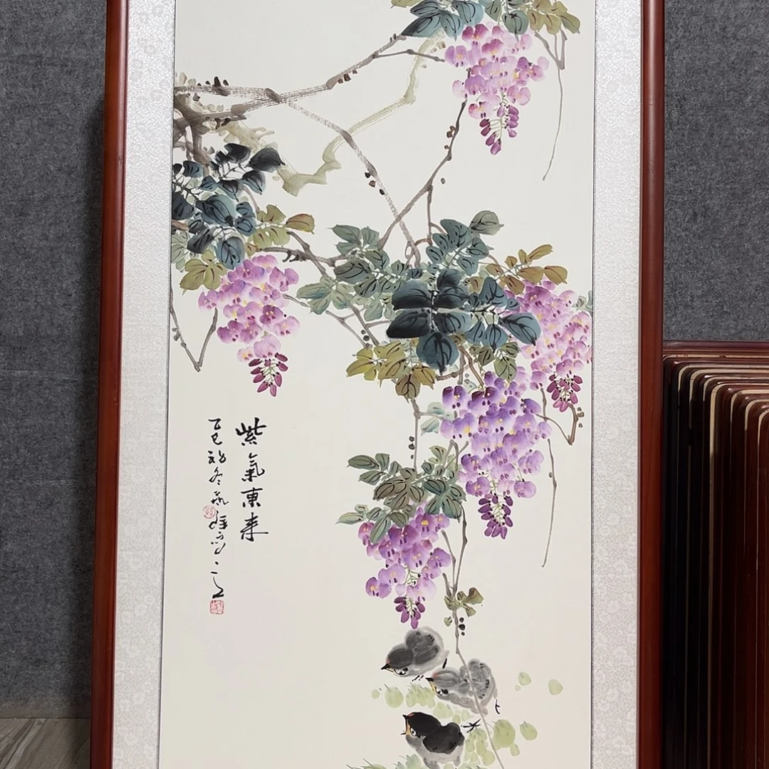 邹***大国画书画作品带框63×123
