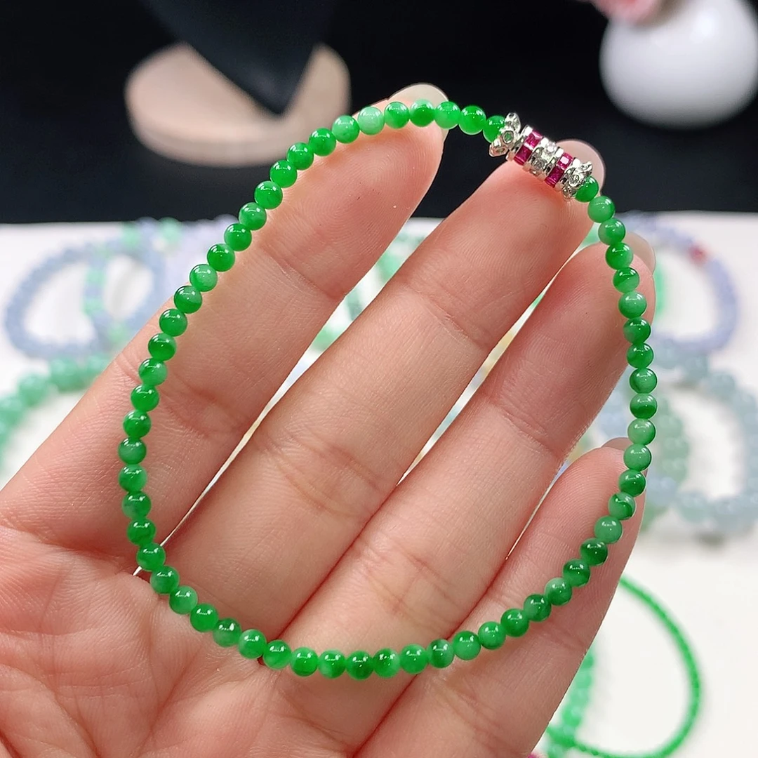 翡翠未镶嵌手链3mm