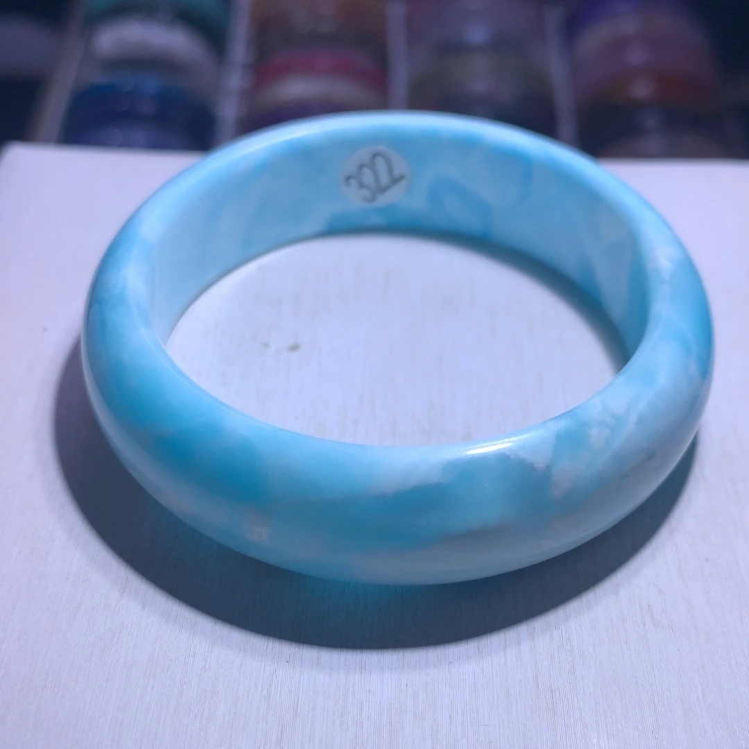 银S925镶嵌水晶手镯异极矿57.4圈322