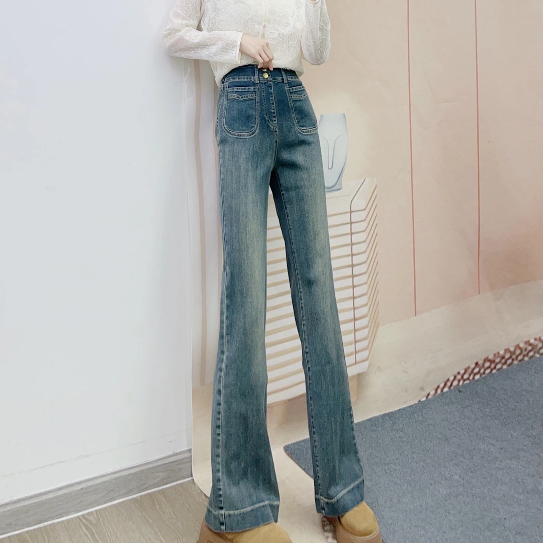 086百搭显瘦时尚休闲微喇牛仔裤9086/XJ