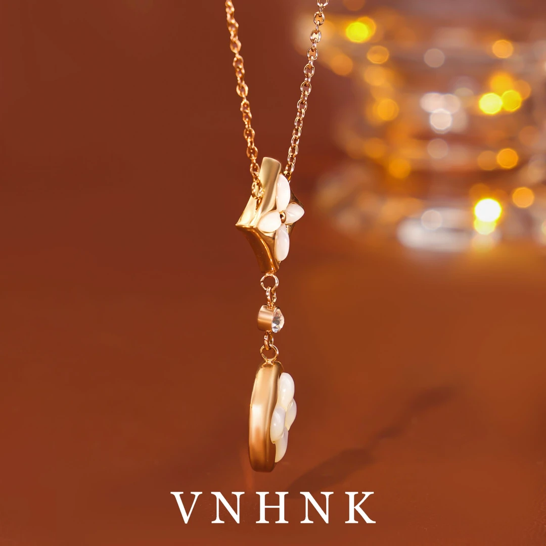 钛钢项链 美可儿  R320     玫瑰色（48cm）气质百搭项链