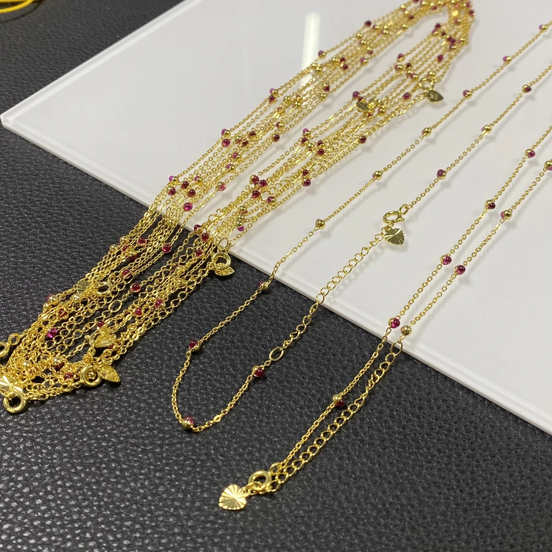 链子925银 「戴琴珠宝」FR1474-金色18寸银链3197