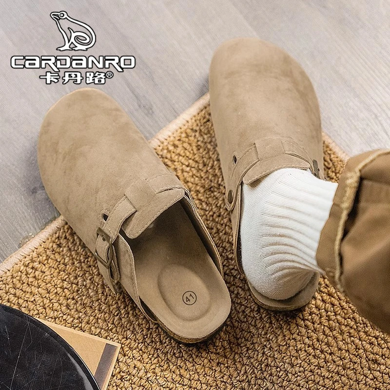 意大利卡丹路勃肯拖鞋男夏季外穿防臭防滑懒人一脚蹬软木包头半拖