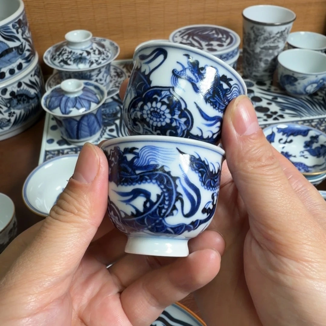 金***堂景德镇元青花工艺手工菜手绘单杯