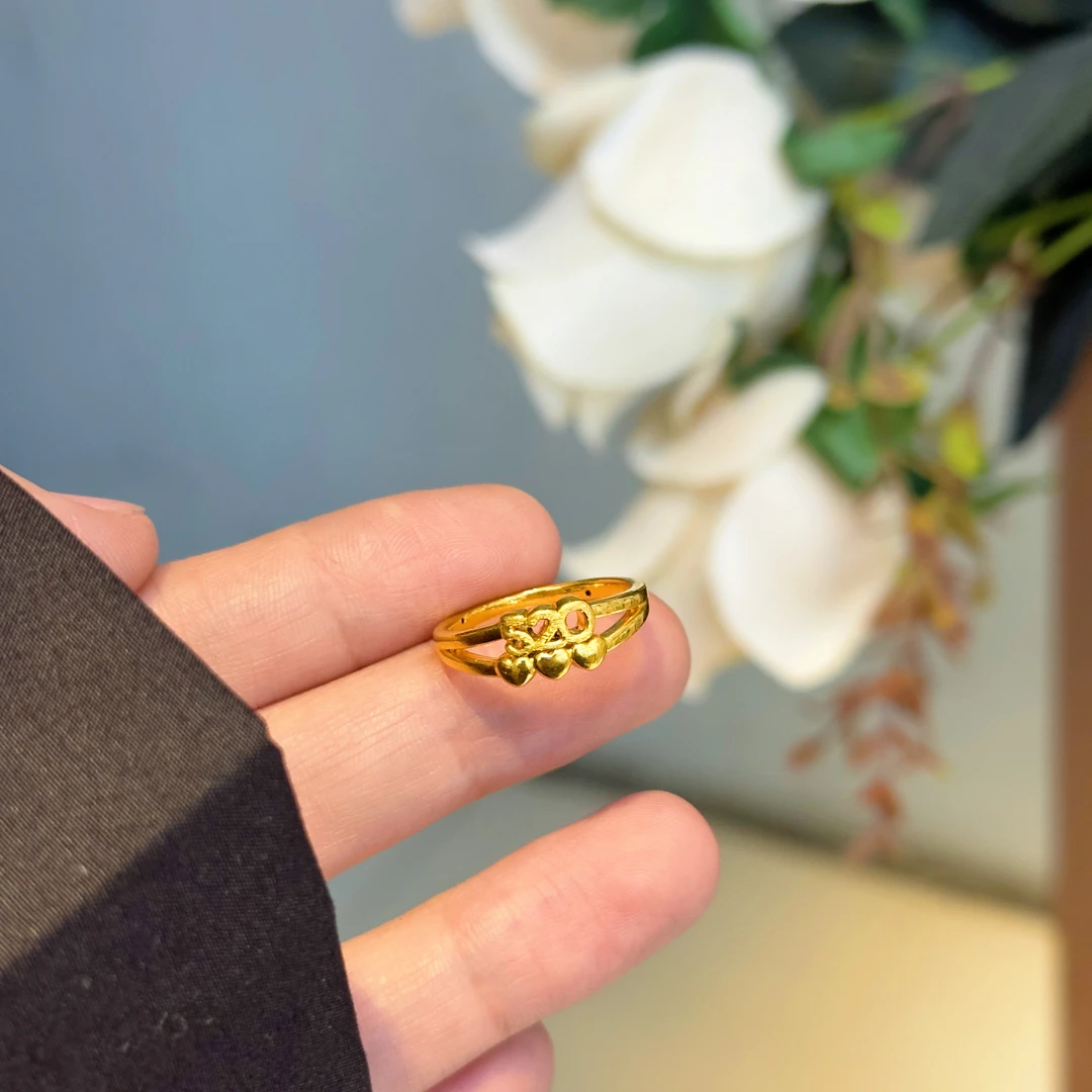 足银戒指 爱敏首饰纯银戒指