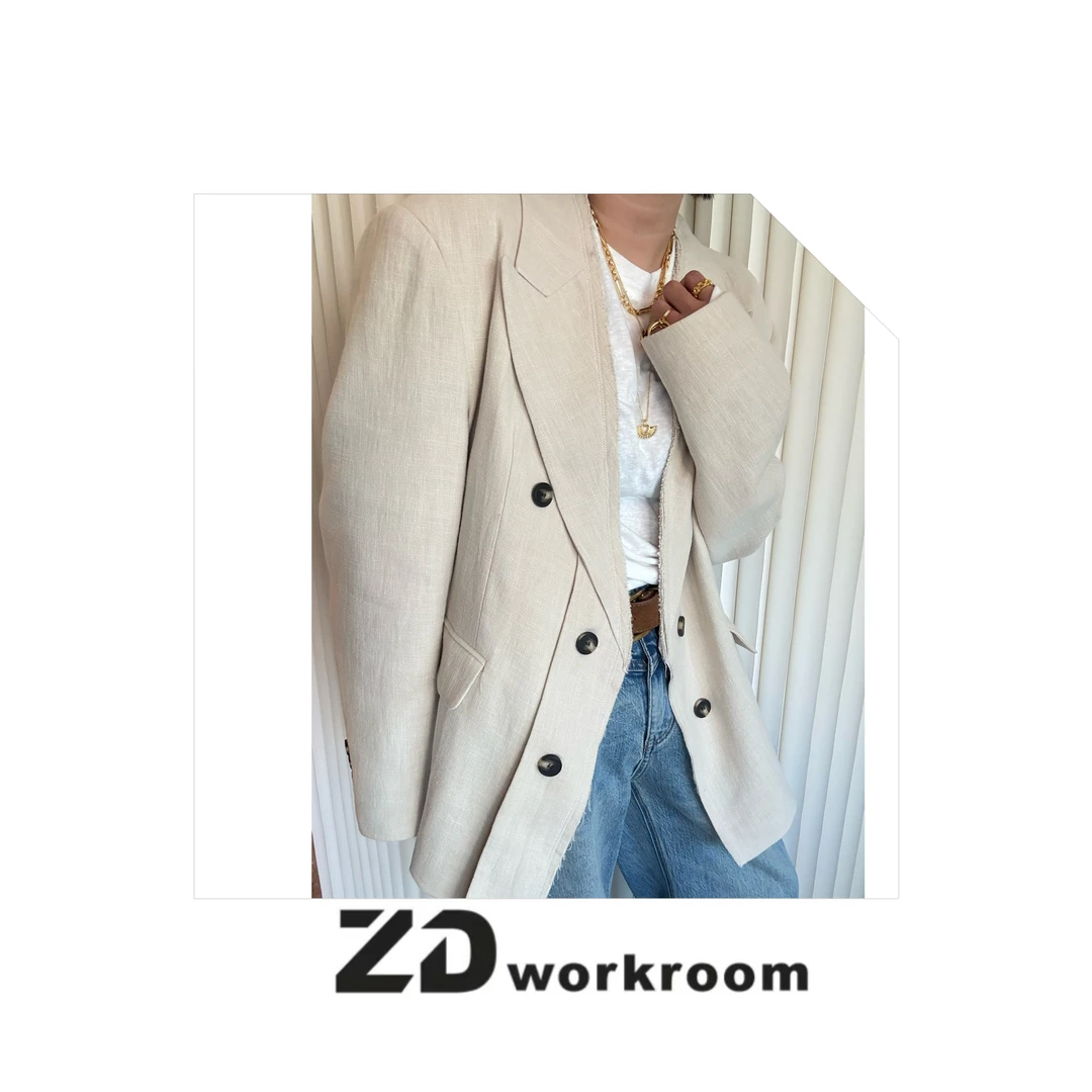 【Z.D/WORKROOM】25/26早春老钱风小众设计款苎麻休闲西服