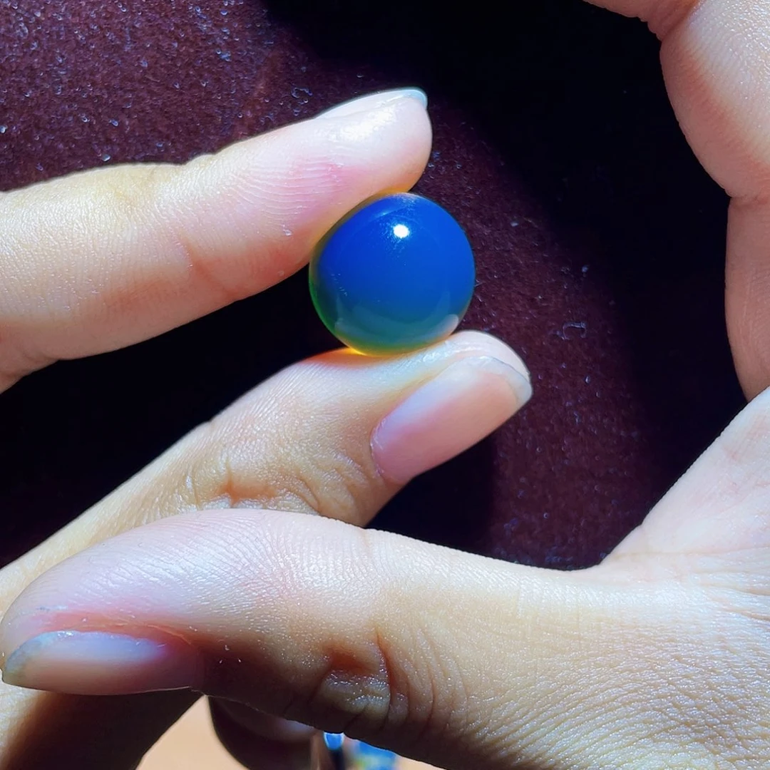 蓝珀裸石未镶嵌异色珀15珠子