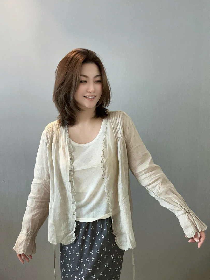 【美含推荐】设计师浪漫清爽麻开衫