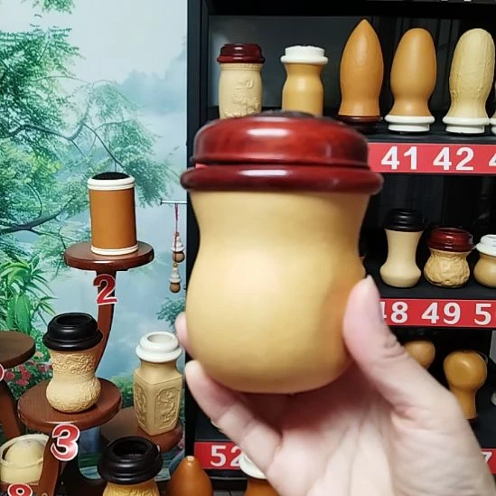 鹏***法本长夹扁蝈蝈葫芦花梨木口盖椰壳蒙心送簧