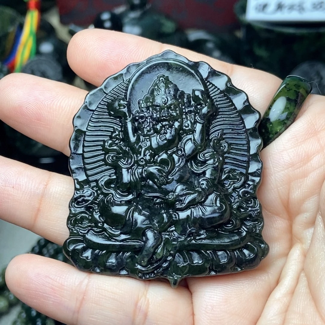 春***柳蛇纹石玉未镶嵌颈饰