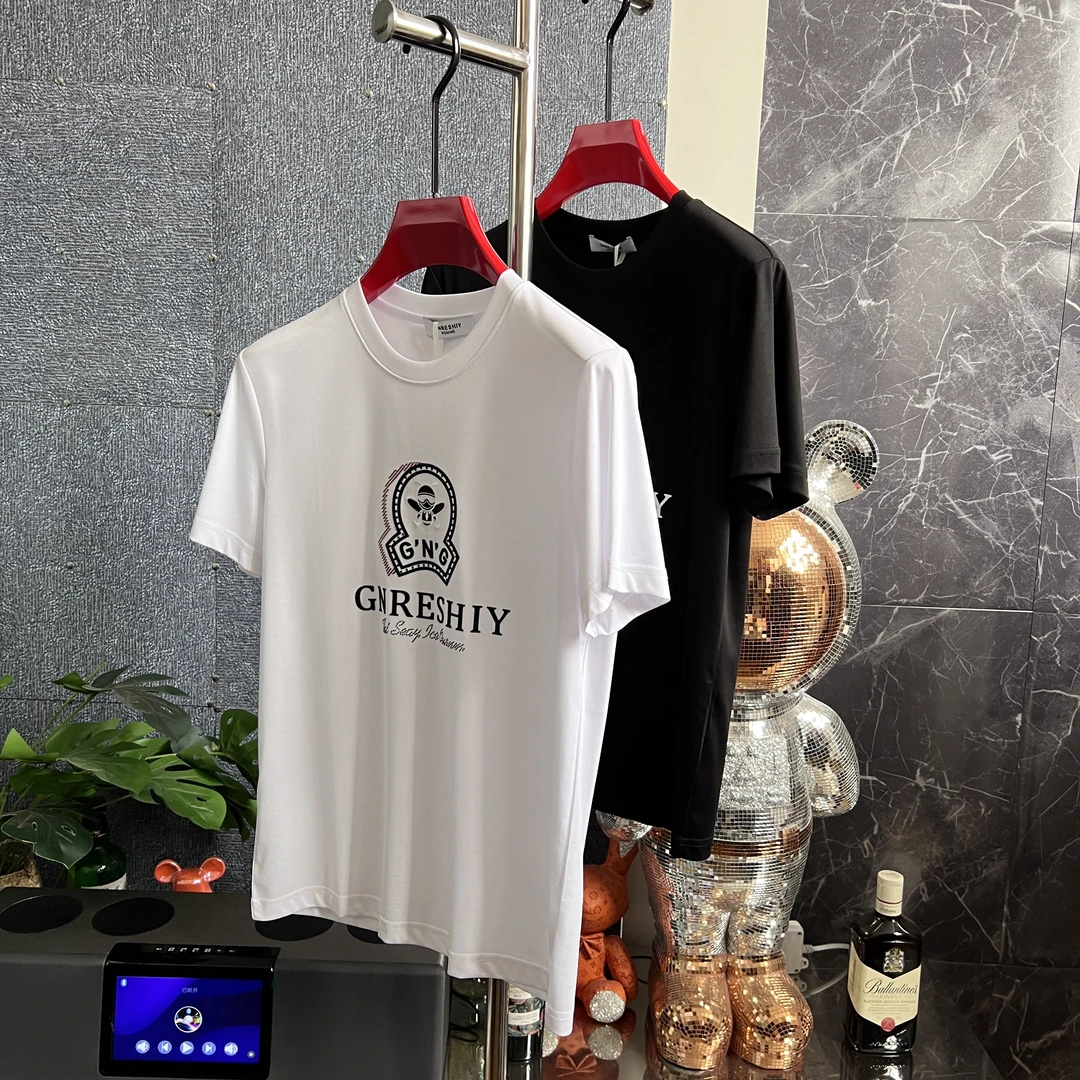 欧品男款夏季新款个性春夏潮流休闲百搭时尚圆领字母短袖 8871