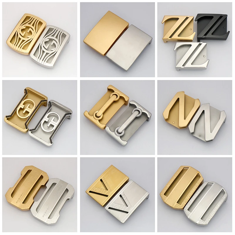 3.8cm不锈钢平滑板扣男士配件休闲腰带皮带扣头