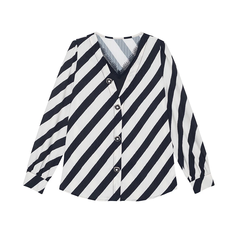 【小余专属】商场同款时尚条纹上衣N022A31208