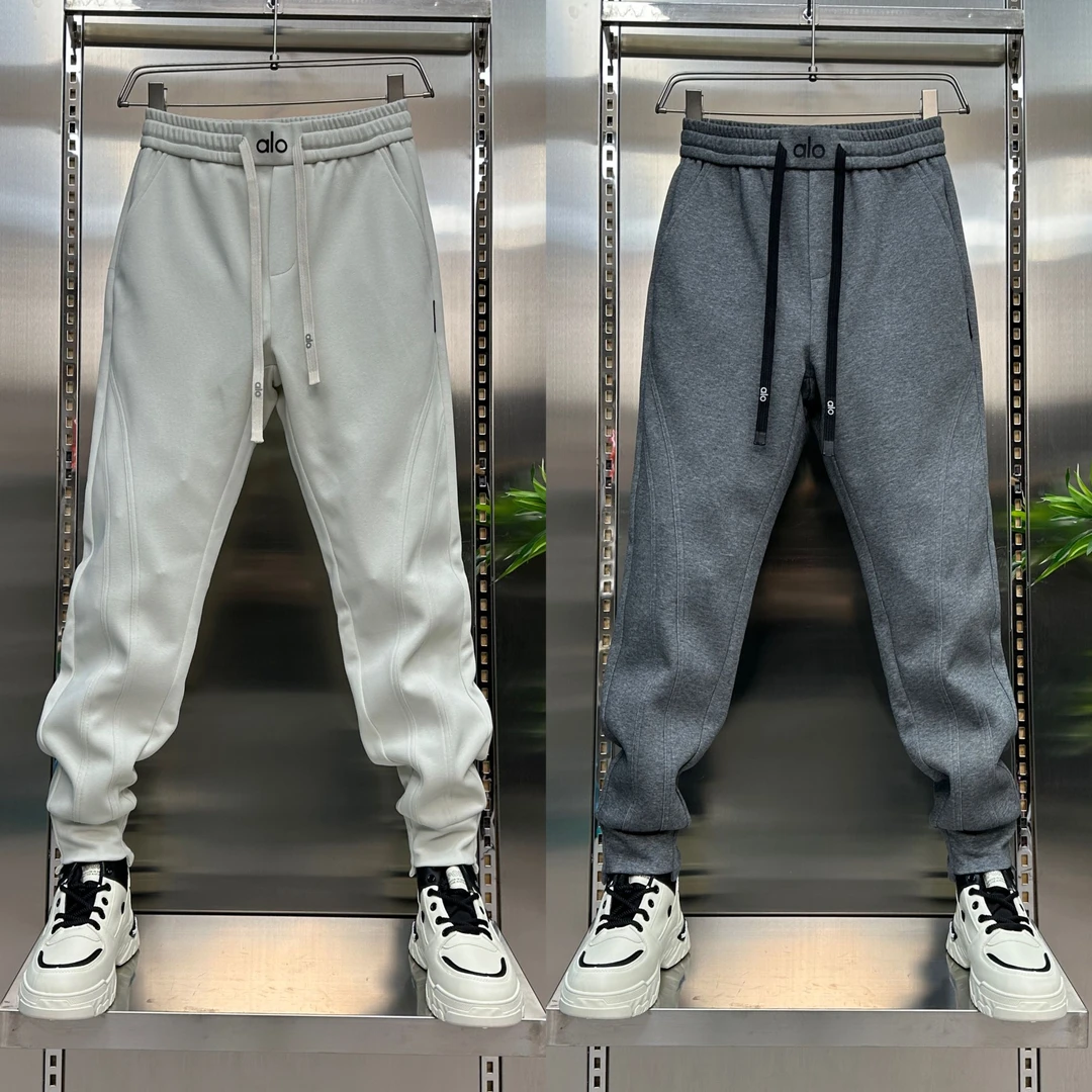 2025秋季百搭长裤裤子休闲裤男士秋冬哈伦加绒束脚裤冬季男