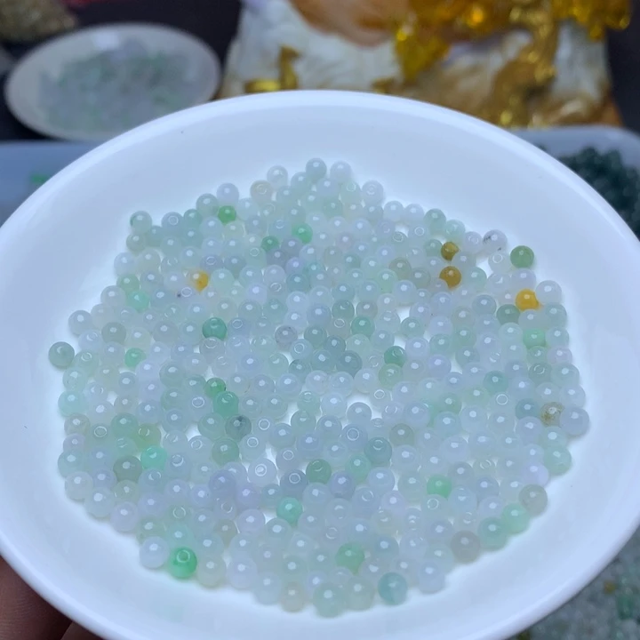 【闪购商品】翡翠手链未镶嵌卡3.8冰绿白100个