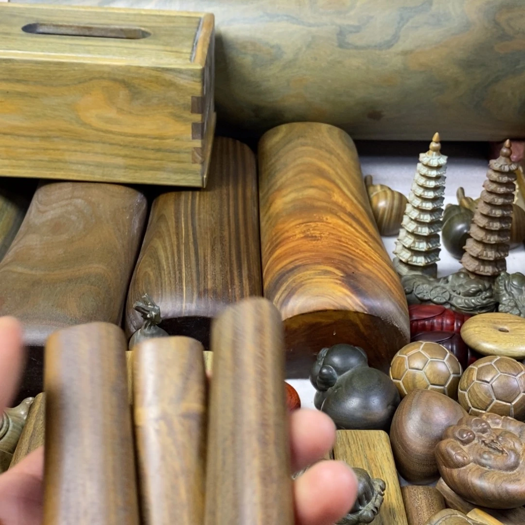 陶瓷绿檀木制工艺品15