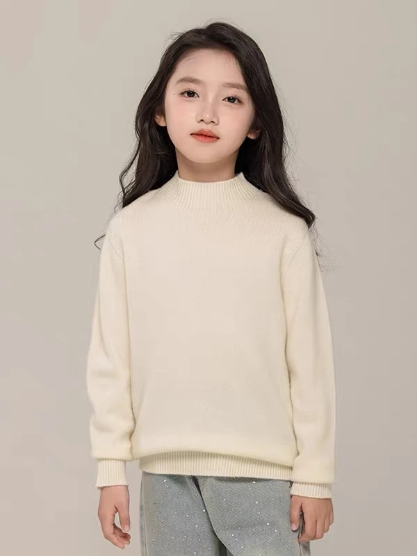 【100羊毛%】一体成衣秋冬百搭长袖韩版纯色打底套头加厚羊毛衫