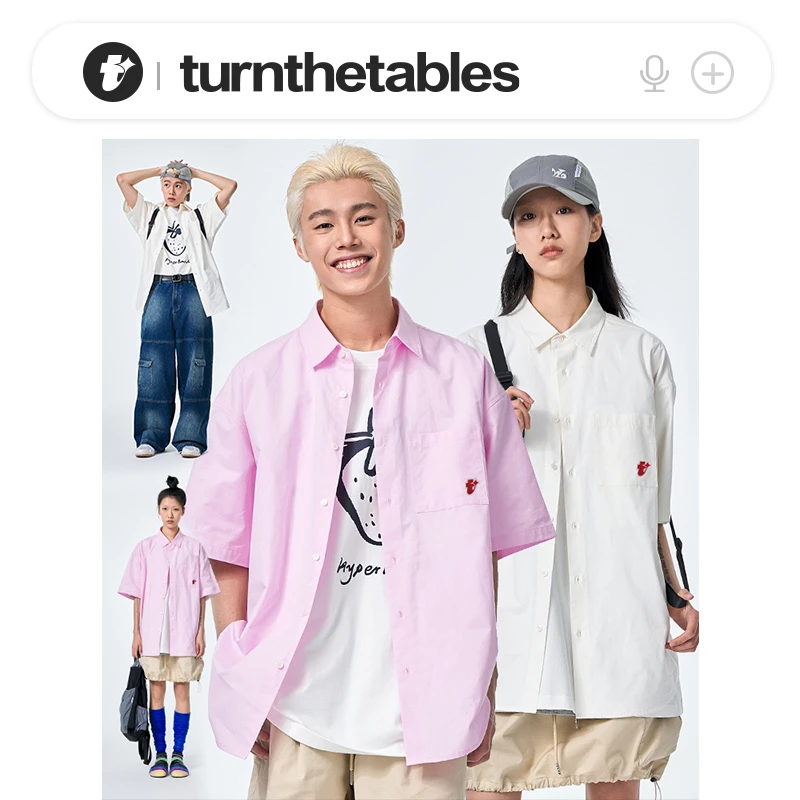 【4/23 20点 新品开售】Turnthetables四芒星t绣标口袋基础衬衫