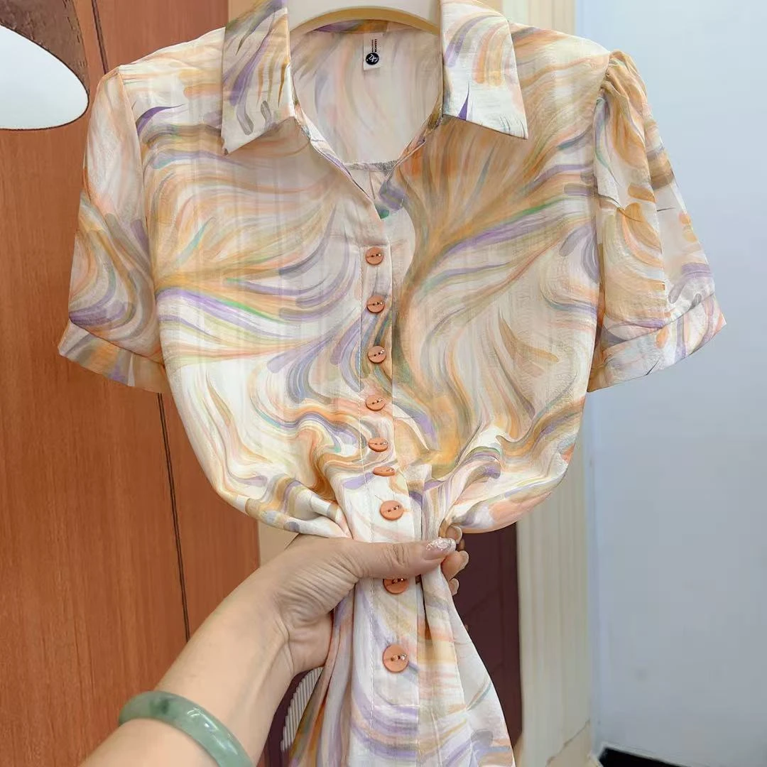 撞色彩条polo领气质显瘦时尚大码夏季新款休闲短袖套头衬衫