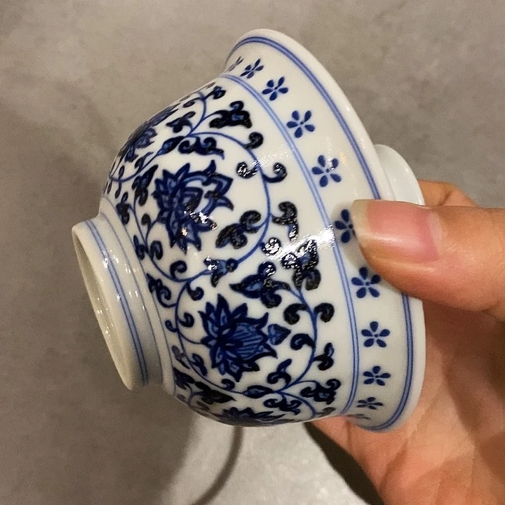 摆件陶缠枝莲舒服釉青花120cc