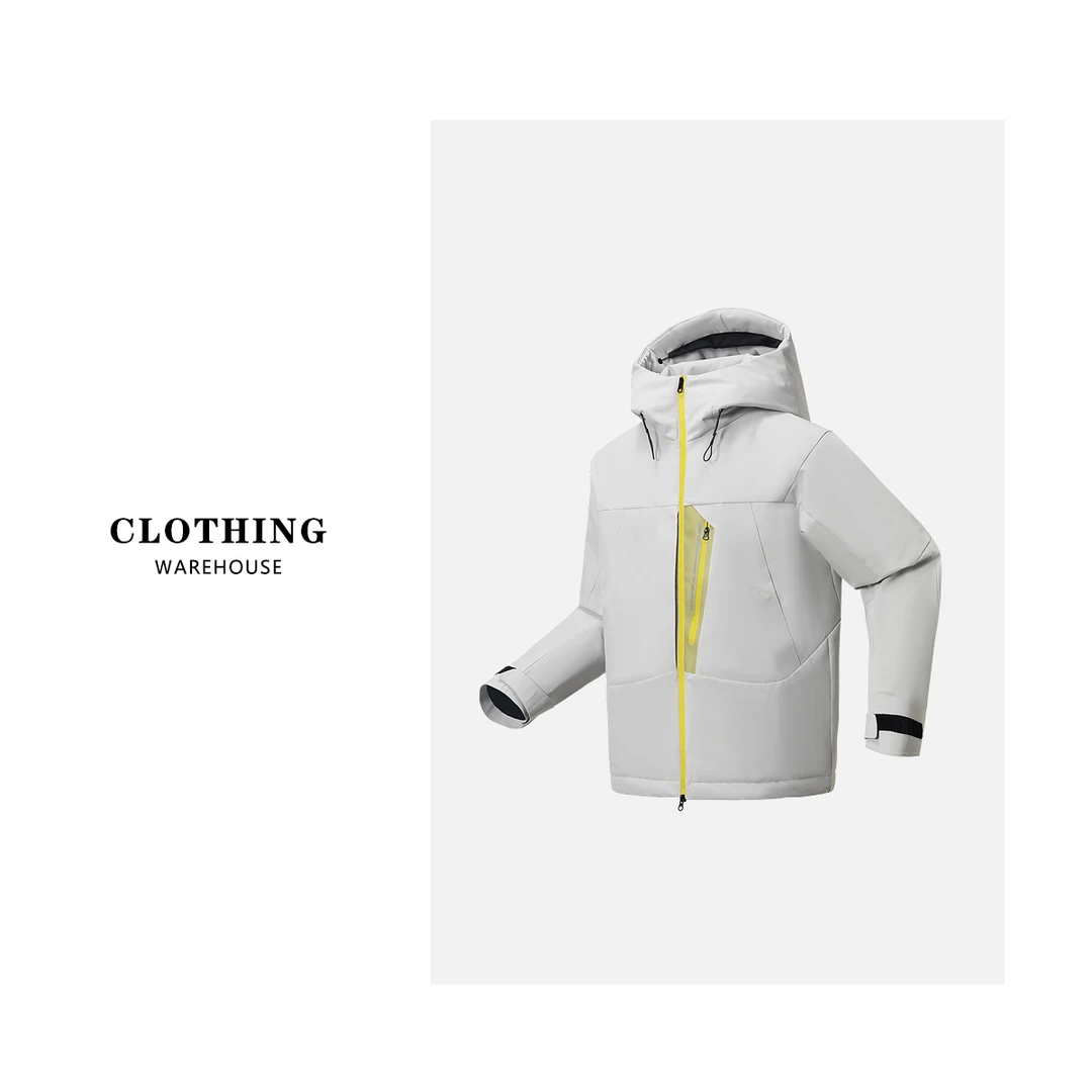 C012【破冰者】户外机能工装冲锋衣款90白鸭绒情侣羽绒服3212米
