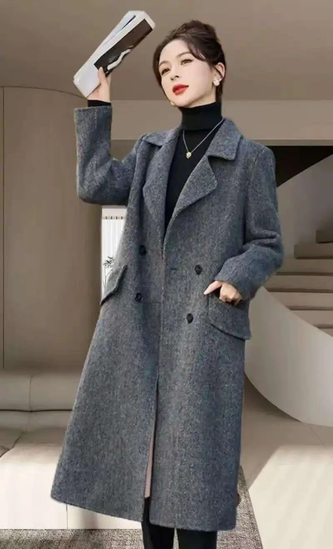 【2001-2010】冬季时尚法式短外套女单排扣气质拼接短款洋气厚款